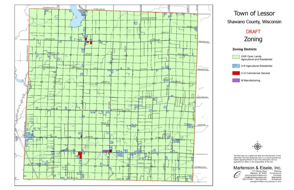 Zoning Map – Town of Lessor